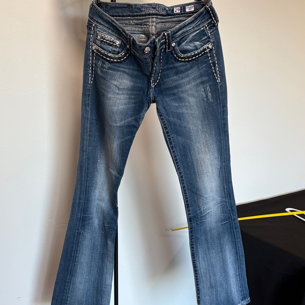 Miss Me Dark Blue Boot Cut Jeans 32” inseam